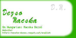 dezso macska business card