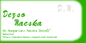 dezso macska business card